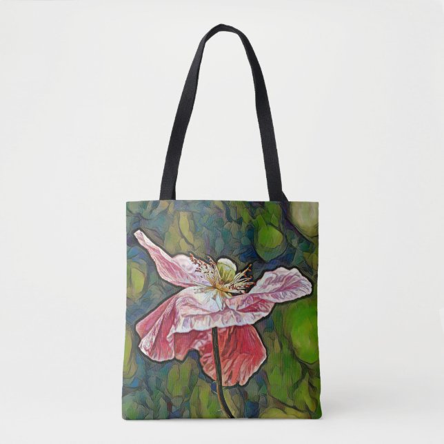 Faith Pink Poppy Art Tote (Front)