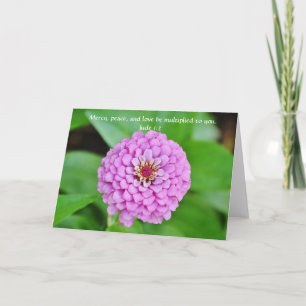 Faith Pink Zinnia Bible Verse Garden Note Card