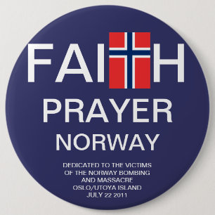 FAITH PRAYER NORWAY 6 INCH ROUND BUTTON