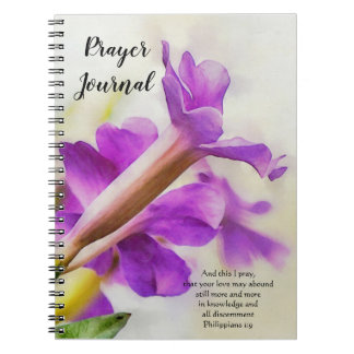 Faith Purple Flower Art Prayer Journal Carnet