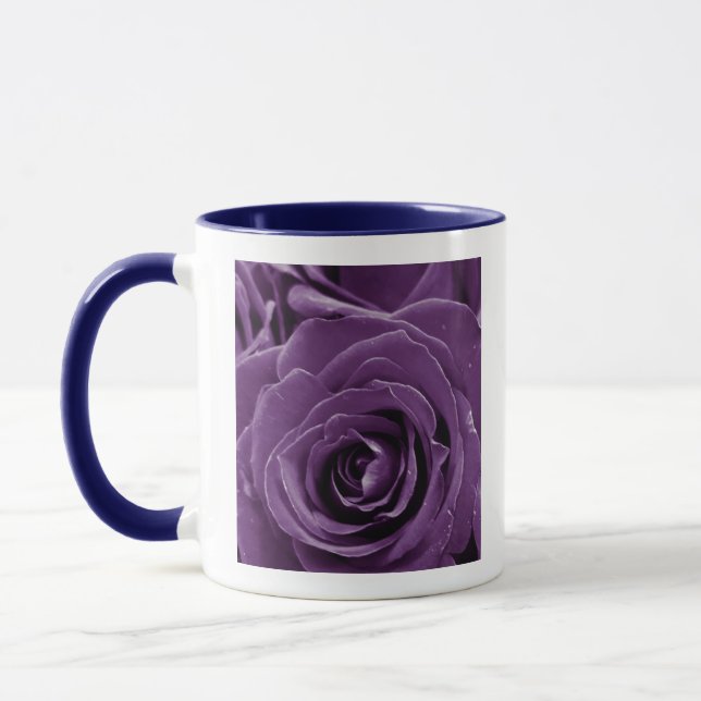 Faith Purple Roses 11oz Two-Tone Mug Blue (Gauche)