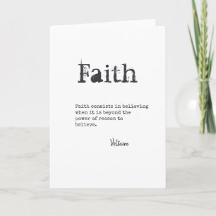 FAITH QUOTE Gifts Typewriter Font Customizable Card