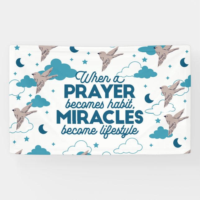 Faith quotes and Bird Pattern Banner (Horizontal)
