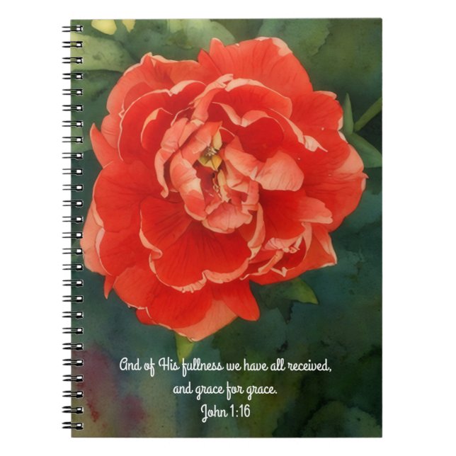 Faith Red Rose Bible Verse Prayer Journal (Front)