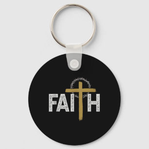 Faith Religious Bible Jesus Catholic Christian Tan Keychain