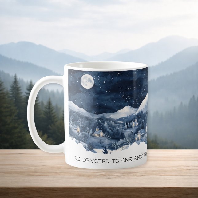 Faith Scripture Snow Mountain Romans 12:10 Mug (Creator Uploaded)
