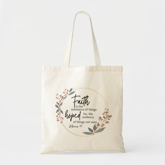 Faith Scripture Tote Bag (Front)