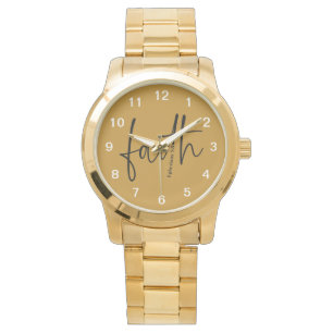 Faith Simple Bible Verse Quote Black Typography  Watch