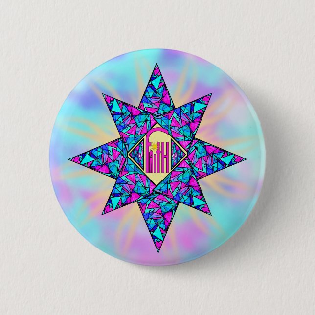 Faith ~ Star 2 Inch Round Button (Front)