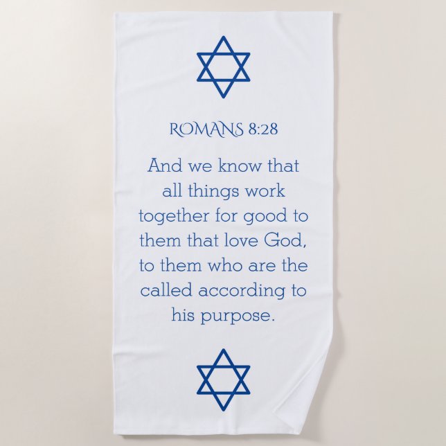 Faith Star of David Scripture Sherpa Beach Towel (Front)