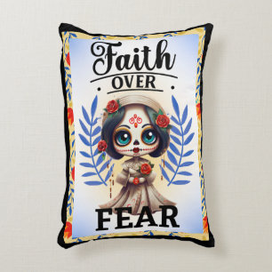 Faith Sugar Skull Accent Pillow