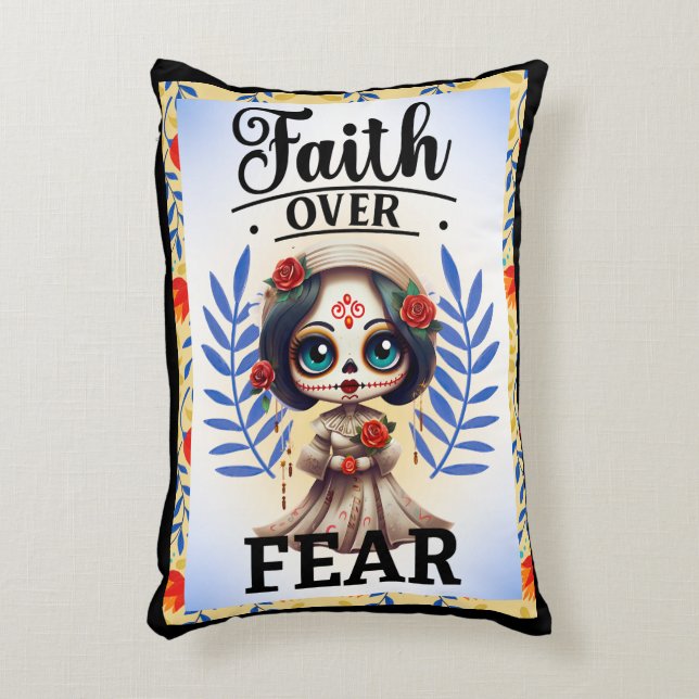 Faith Sugar Skull  Accent Pillow (Front(Vertical))