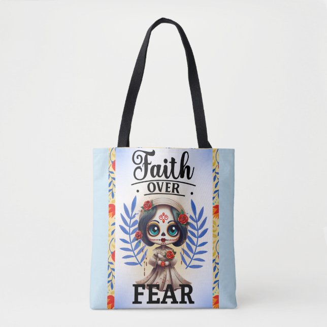 Faith Sugar Skull  Tote Bag (Front)