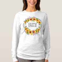 Faith Sunflower and Lavender Floral Wreath