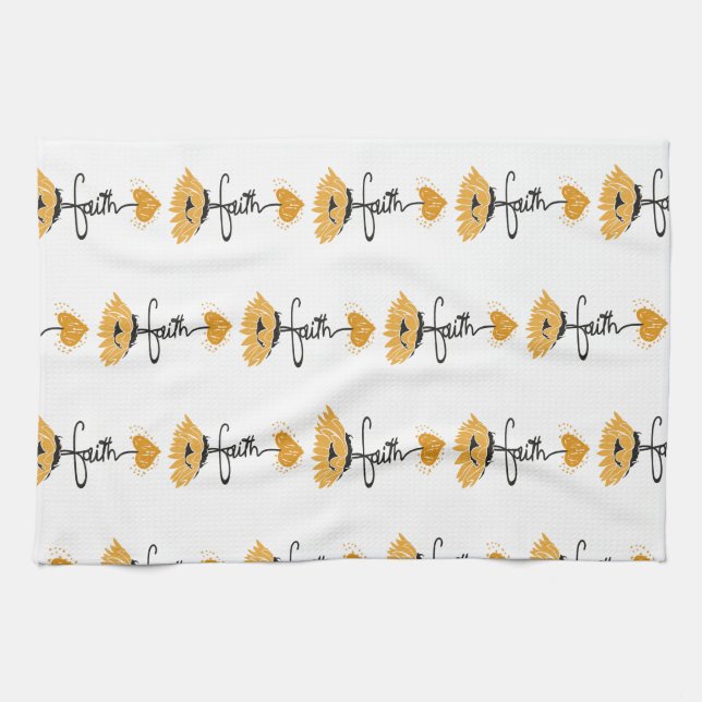 Faith Sunflower Kitchen Towel (Horizontal)