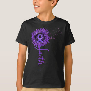 Faith Sunflower Purple Heimer’s Awareness  T-Shirt