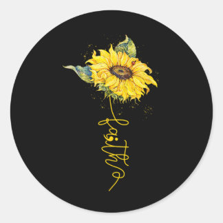 Faith Sunflower Semicolon Suicide Prevention Aware Classic Round Sticker