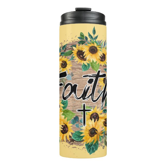 Faith/Sunflowers Sublimation Thermal Tumbler (Front)