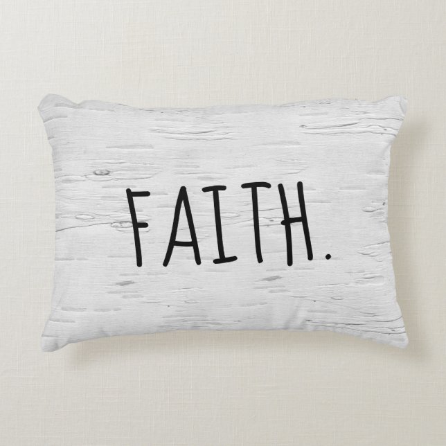 FAITH Text On Birch Tree  Accent Pillow (Front)