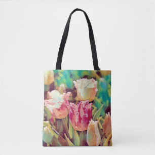 Faith Tulip Flower Art Tote