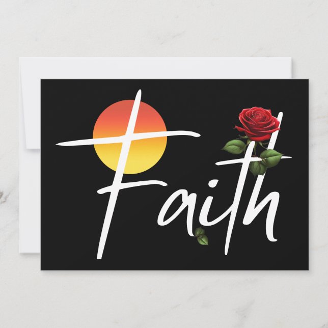 Faith Typography With Roses Invitation (Front)