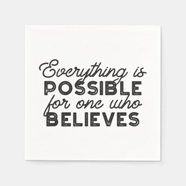 Faith Unbounded - 'Everything is Possible' Quotes Napkin (Front)