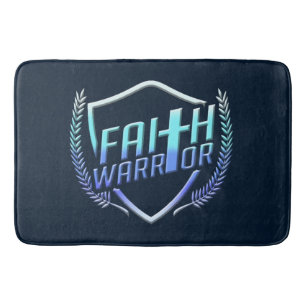 Faith Warrior Christian Blue Purple Ombre Bath Mat
