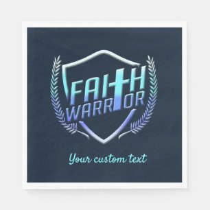 Faith Warrior Christian Blue Purple Ombre Napkin