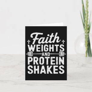 Faith Weights And Protein Shakes Christian Gym Wei Card