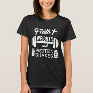 Faith Weights Christian Gym Weightlifting Workout T-Shirt