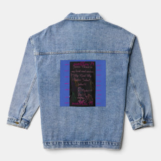 faith, women,beauty denim jacket