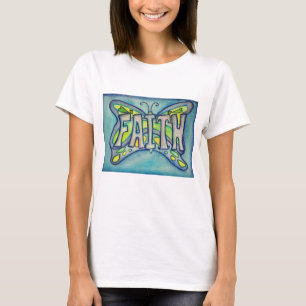 Faith Word Butterfly Art Painting Custom Shirts