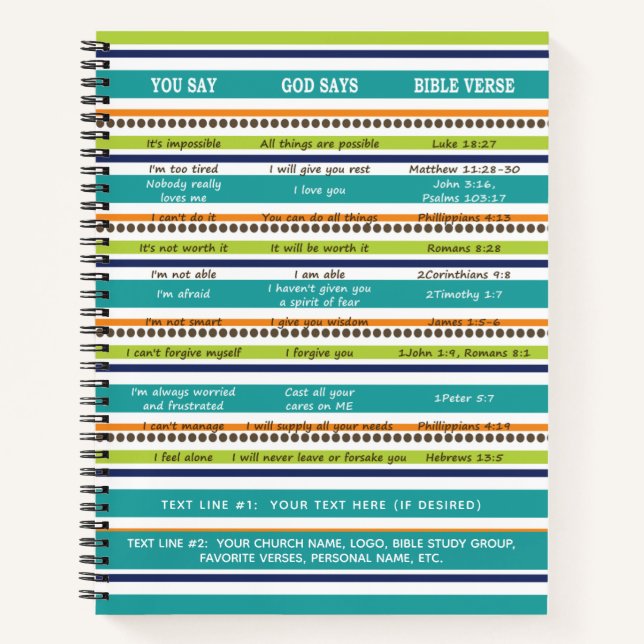 Faith YOU SAY GOD SAYS Bible Verses Notebook (Front)