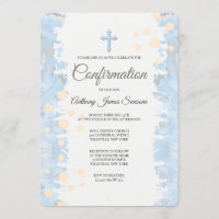 Faithful Blue Religious Invitation