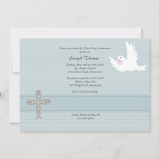 Faithful Dove Religious Invitation (Front)