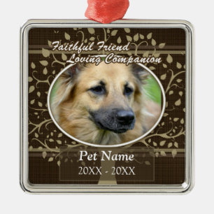 Faithful Friend Custom Pet Sympathy Metal Ornament