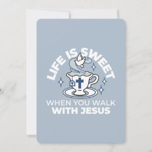 Faithful Living Art – Teacup with Cross and Dove Holiday Card