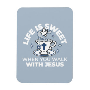 Faithful Living Art – Teacup with Cross and Dove Magnet