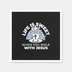 Faithful Living Art – Teacup with Cross and Dove  Napkin