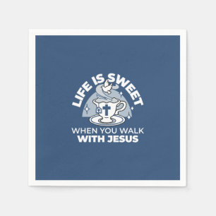 Faithful Living Art – Teacup with Cross and Dove  Napkin