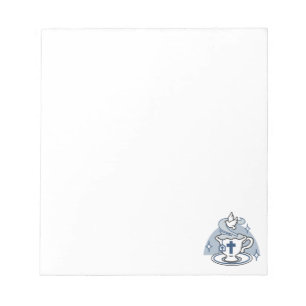Faithful Living Art – Teacup with Cross and Dove Notepad