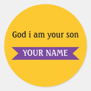 Faithful Son – Custom Name Inspirational Design Classic Round Sticker
