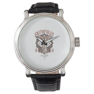 Faithfully Angel Vintage Engraving Christian T-Shi Watch