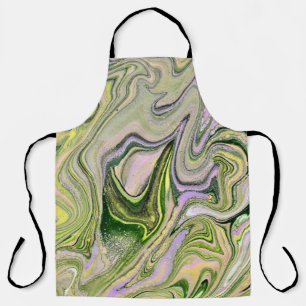Faithfully Yours 1 Free Form Green Abstract Apron