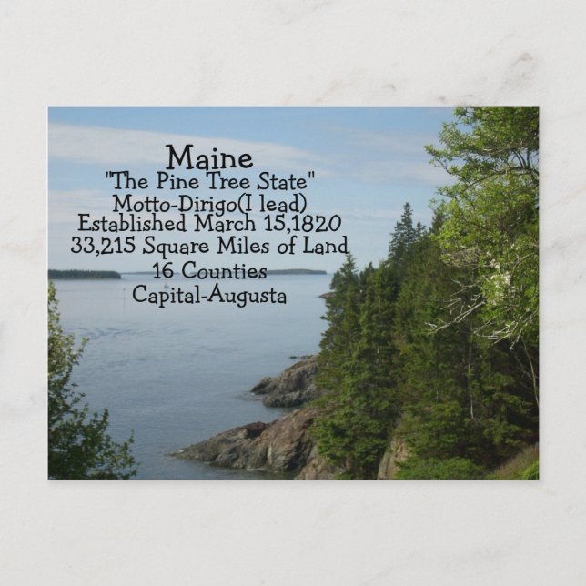 Faits de carte postale du Maine (Devant)