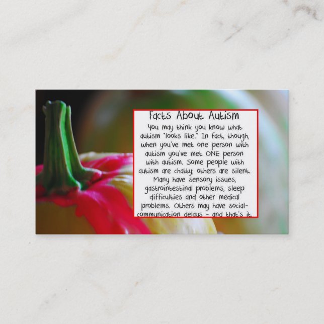 Faits de citrouille sur le carte de visite (Devant)