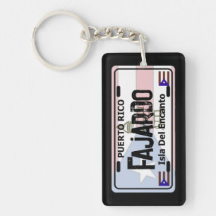 Fajardo Puerto Rico flag license plate keychain