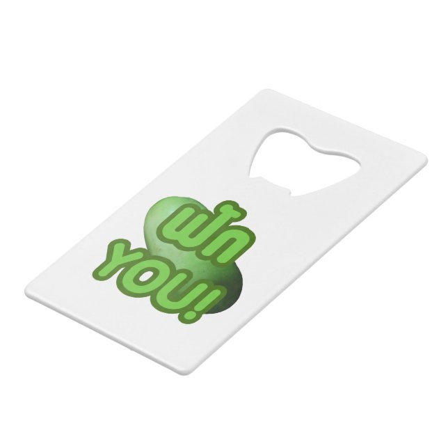 FAK YOU! ... Green Squash (Winter Melon) Credit Card Bottle Opener (Front Angled)