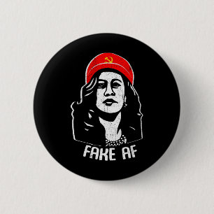 Fake Af Kamala Harris Communism Election Humor Men 2 Inch Round Button