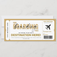 Fake Airplane Ticket Surprise Boarding Pass Card